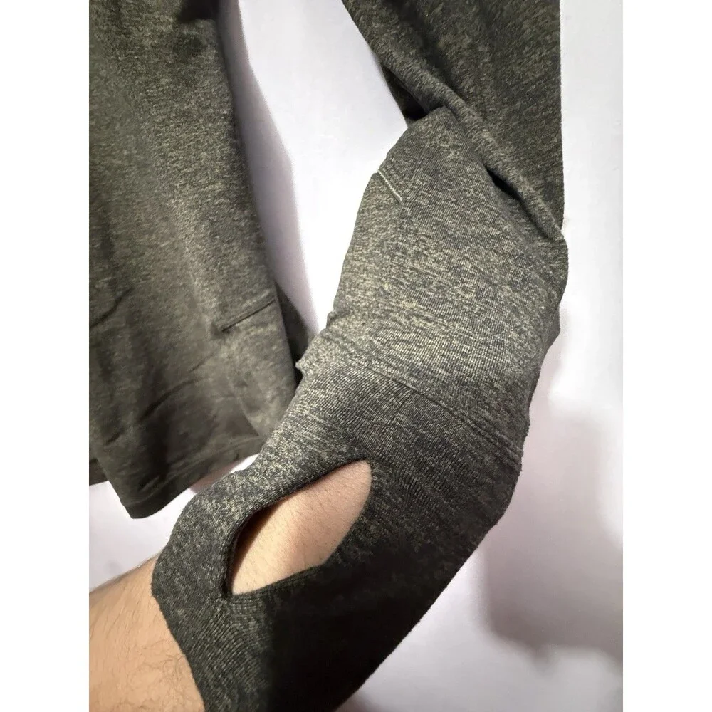 Lululemon Extra Mile 1/2 Zip Pullover Womens 6 Heathered Utilitarian Green